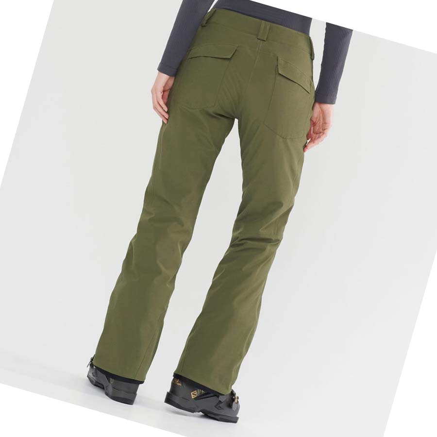 Pantalones De Esquí Salomon EDGE Mujer Verde Oliva | MX 2323QMA